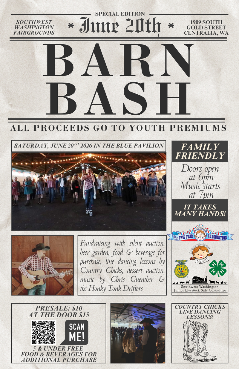2026 Barn Bash poster with event details